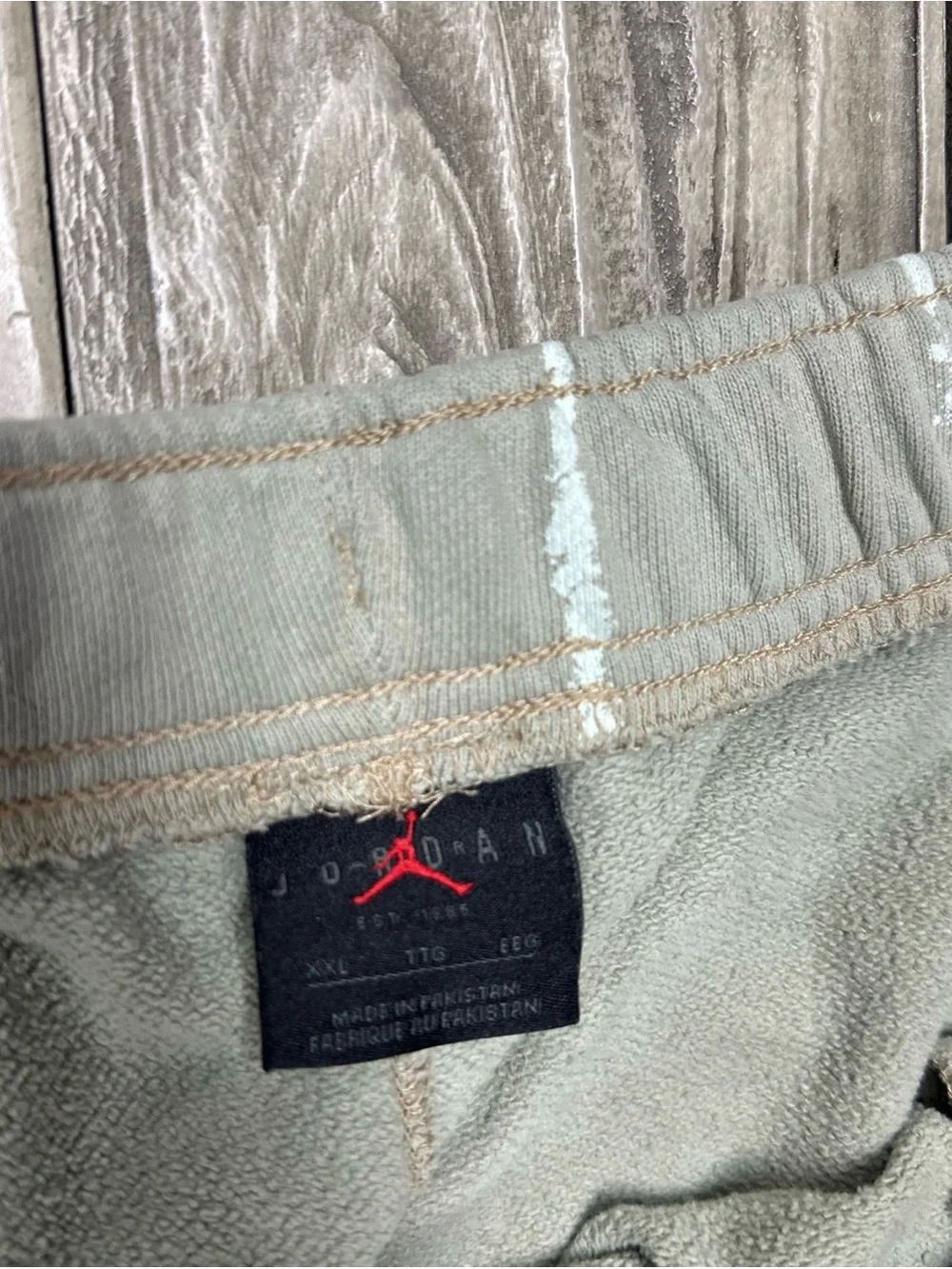 Vintage Nike Air Jordan Shorts 2XL Sea Foam Essential Fleece Diamond Pattern
